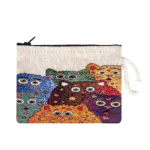 Kedi Desenli Goblen Cüzdan