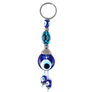 Turquoise Figured Evil Eye Beaded Key Chain